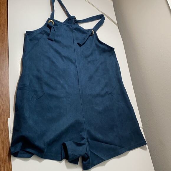 NWT MINKPINK Medina Suede Playsuit S Blue - Picture 9 of 15
